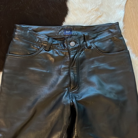 Gap y2k real leather black pants - Picture 2 of 6